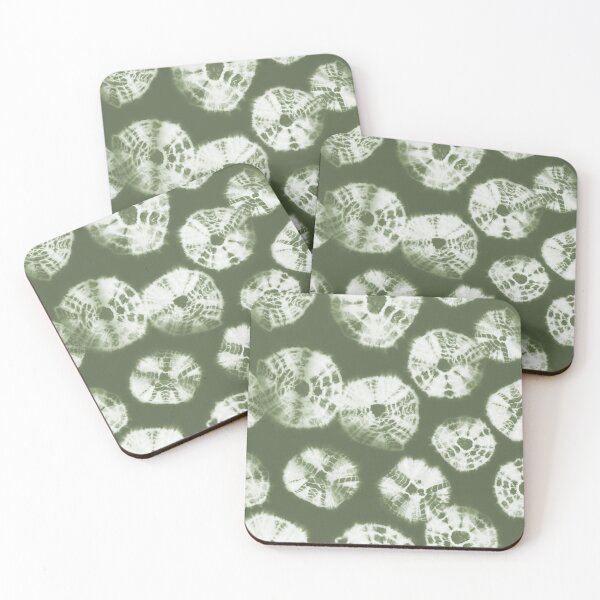 Item preview, Shibori Kumo tie dye white dots over sage green designed and sold by marufemia.