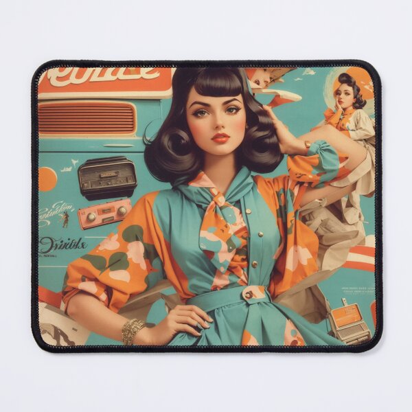 Item preview, vintage style woman , retro color palettes designed and sold by Piano-pn.