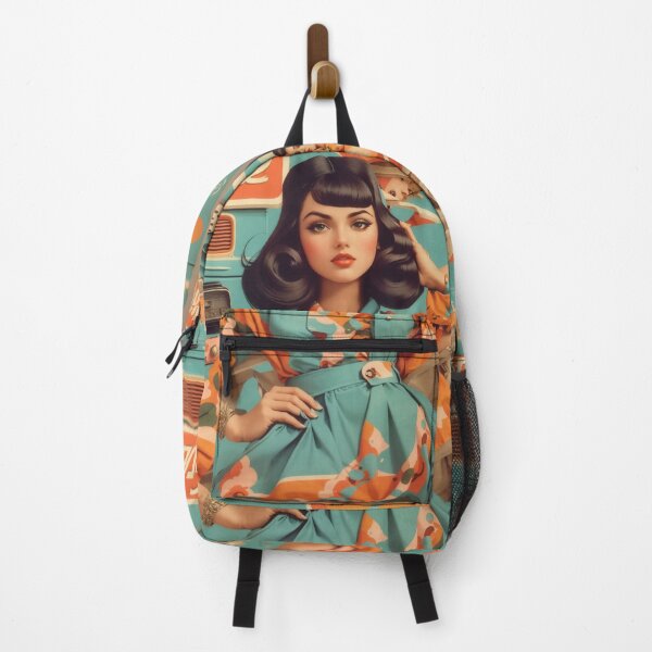 Item preview, vintage style woman , retro color palettes designed and sold by Piano-pn.