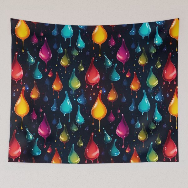 Item preview, Colorful Droplets Dark Background Pattern designed and sold by The Bla in My Brain.