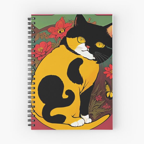 Item preview, Cute Kitten on Art Nouveau Flowery Red Background designed and sold by paulagonig.