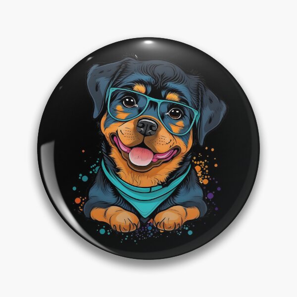 Item preview, Colorful Kawaii Rottweiler Nerd designed and sold by Leonardo Palumbo.