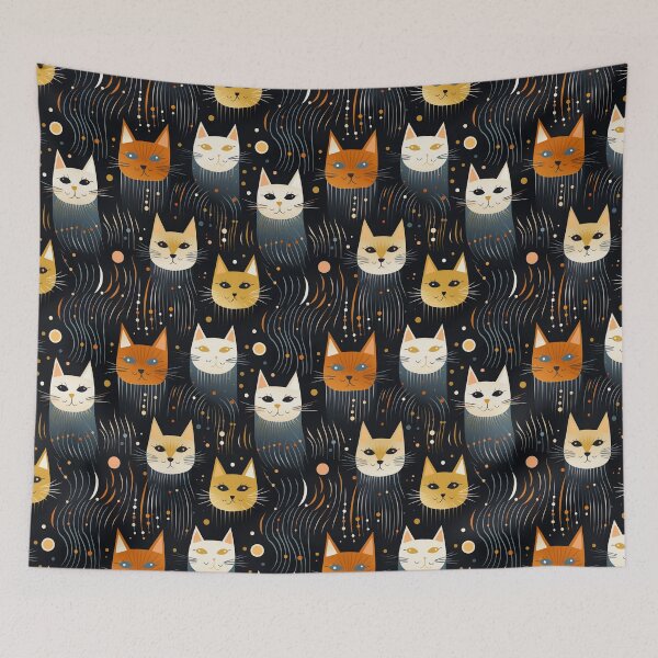Item preview, Feline Whiskers: Cat Pattern designed and sold by TheFrenchVegan.