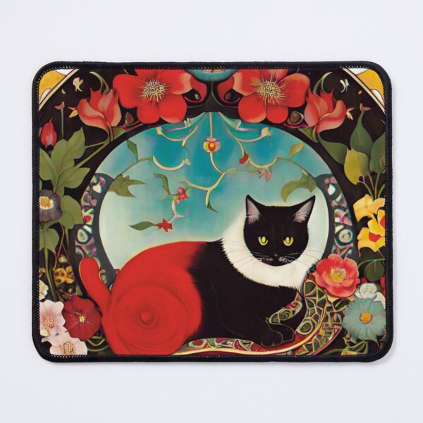 Item preview, Snail cat, posing in the middle of an art nouveau landscape designed and sold by paulagonig.