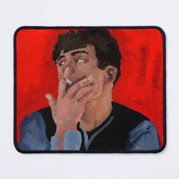 Item preview, Brown-haired man smoking oil painting by Olivia Braunsteiner designed and sold by Olivia Braunsteiner.