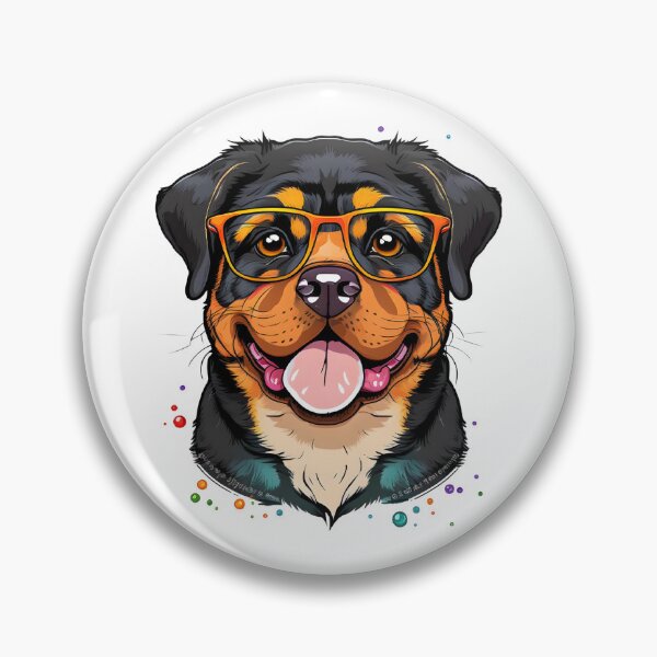 Item preview, Colorful Kawaii Rottweiler Nerd designed and sold by Leonardo Palumbo.