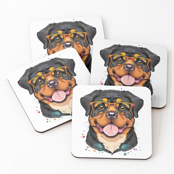 Item preview, Colorful Kawaii Rottweiler Nerd designed and sold by Leonardo Palumbo.