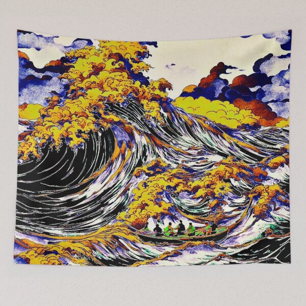 Item preview, Rogue wave approaching rowing boat designed and sold by George Hutton Hunter.