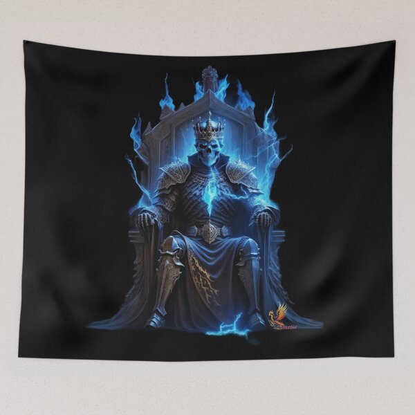 Item preview, Skeleton King Sitting on the Throne (Black) designed and sold by AmaziaCo.