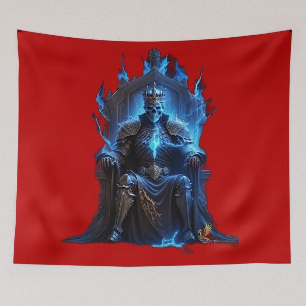 Item preview, Skeleton King Sitting on the Throne (Red) designed and sold by AmaziaCo.