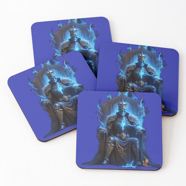 Item preview, Skeleton King Sitting on the Throne (Blue) designed and sold by AmaziaCo.