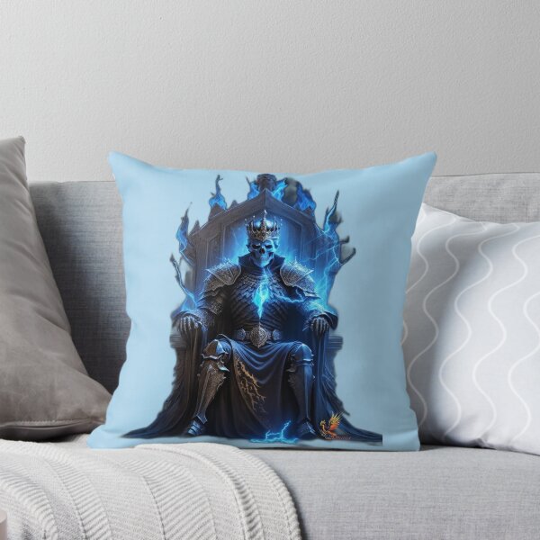 Item preview, Skeleton King Sitting on the Throne (Light Blue) designed and sold by AmaziaCo.