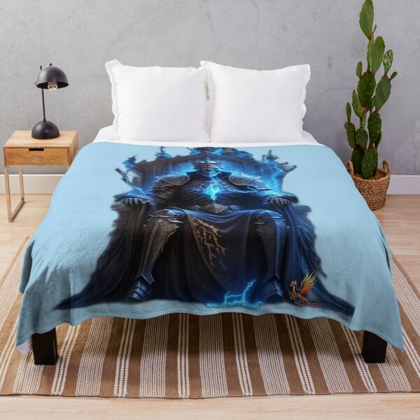 Item preview, Skeleton King Sitting on the Throne (Light Blue) designed and sold by AmaziaCo.