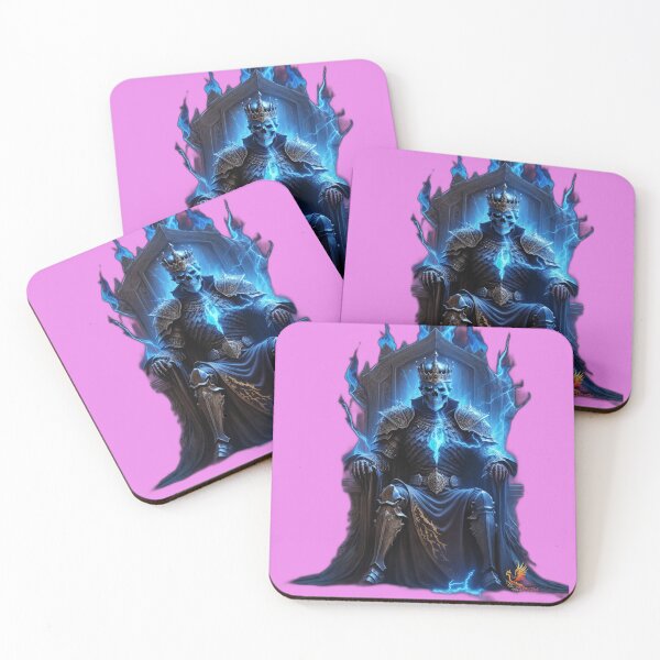 Item preview, Skeleton King Sitting on the Throne (Pink) designed and sold by AmaziaCo.