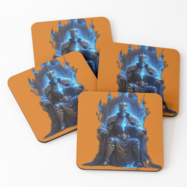 Item preview, Skeleton King Sitting on the Throne (Orange) designed and sold by AmaziaCo.