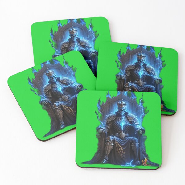 Item preview, Skeleton King Sitting on the Throne (Green) designed and sold by AmaziaCo.