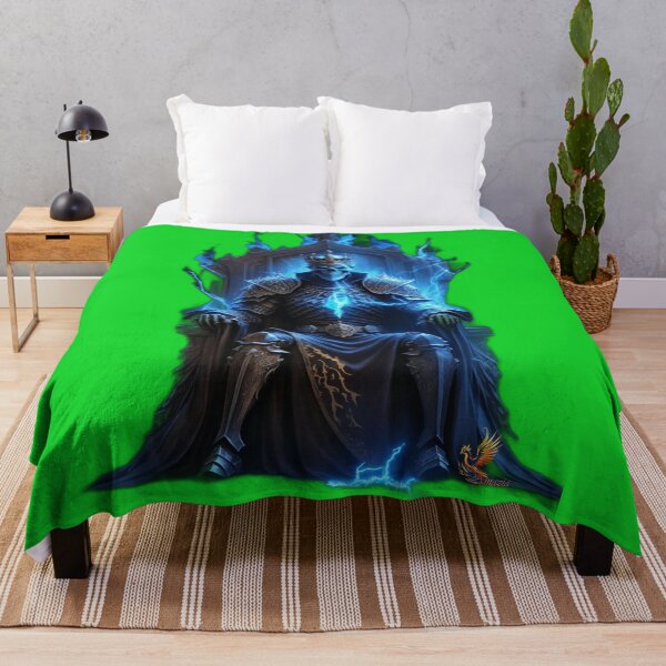 Item preview, Skeleton King Sitting on the Throne (Green) designed and sold by AmaziaCo.