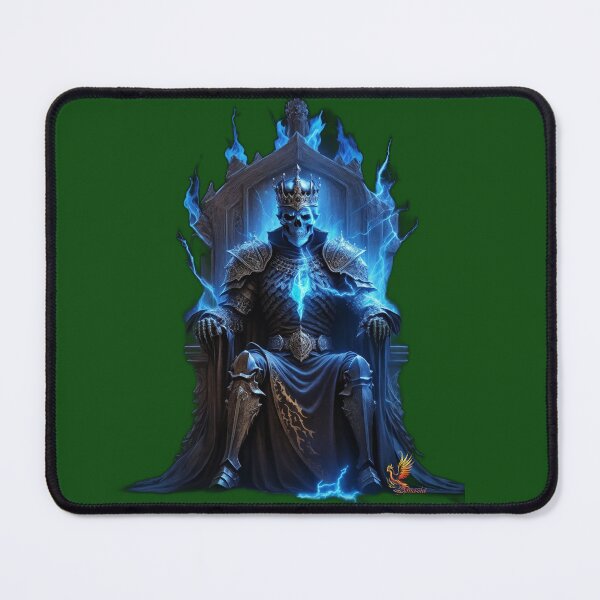 Item preview, Skeleton King Sitting on the Throne (Dark Green) designed and sold by AmaziaCo.