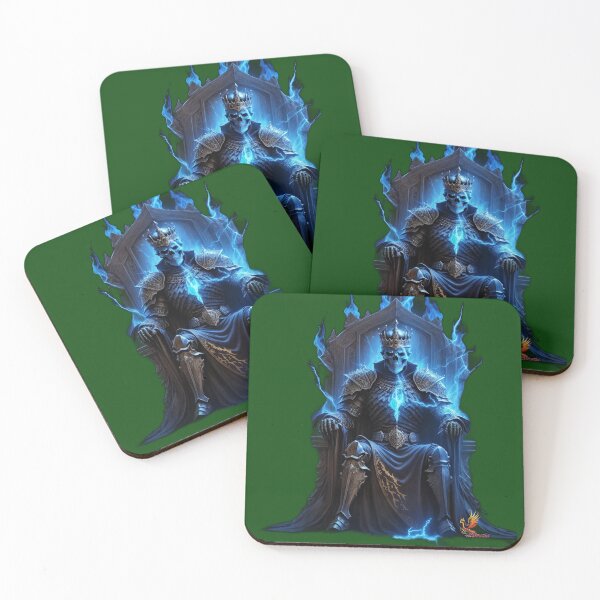Item preview, Skeleton King Sitting on the Throne (Dark Green) designed and sold by AmaziaCo.