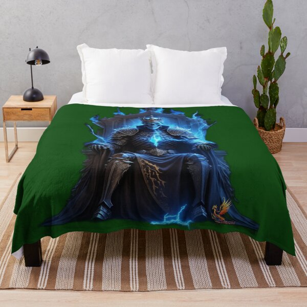 Item preview, Skeleton King Sitting on the Throne (Dark Green) designed and sold by AmaziaCo.