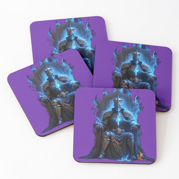 Item preview, Skeleton King Sitting on the Throne (Purple) designed and sold by AmaziaCo.