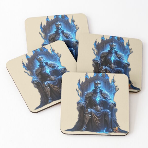 Item preview, Skeleton King Sitting on the Throne (Beige) designed and sold by AmaziaCo.