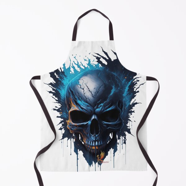Item preview, Frozen Skull Head with Blue Flames (White) designed and sold by AmaziaCo.