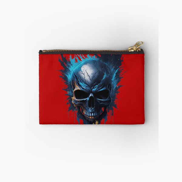 Item preview, Frozen Skull Head with Blue Flames (Red) designed and sold by AmaziaCo.