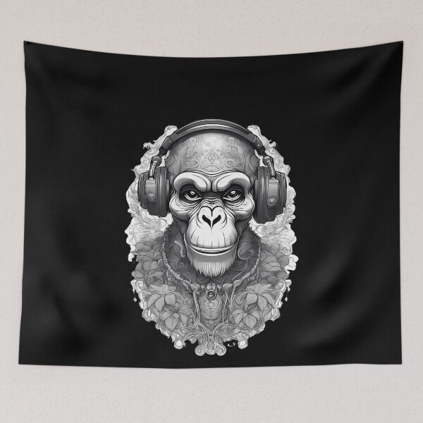 Item preview, Enigmatic Monkey with Ephemeral Flowers designed and sold by Mechanical-Artt.