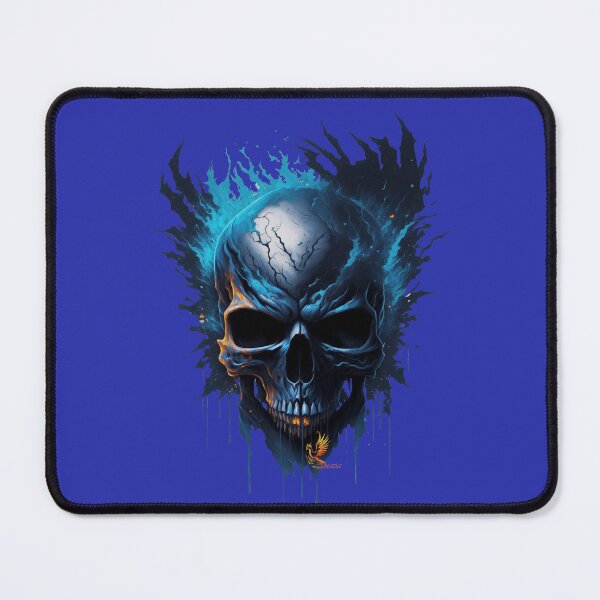 Item preview, Frozen Skull Head with Blue Flames (Blue) designed and sold by AmaziaCo.