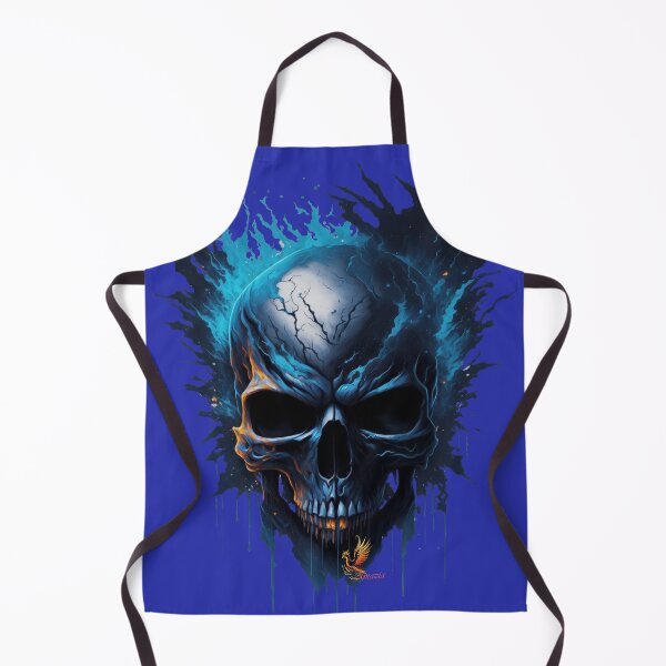 Item preview, Frozen Skull Head with Blue Flames (Blue) designed and sold by AmaziaCo.