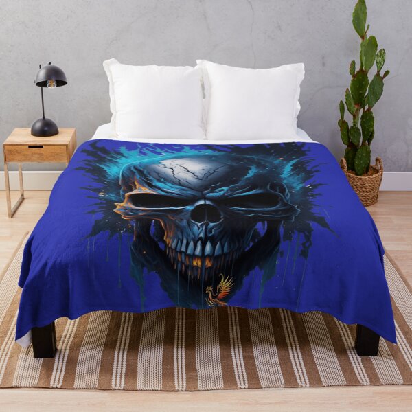 Item preview, Frozen Skull Head with Blue Flames (Blue) designed and sold by AmaziaCo.