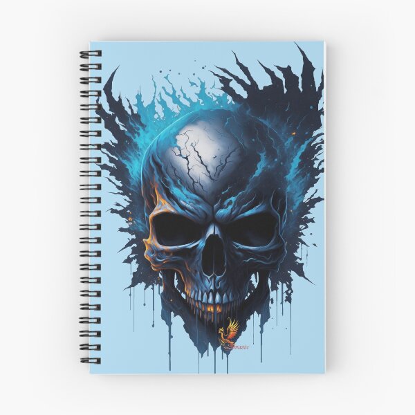 Item preview, Frozen Skull Head with Blue Flames (Light Blue) designed and sold by AmaziaCo.