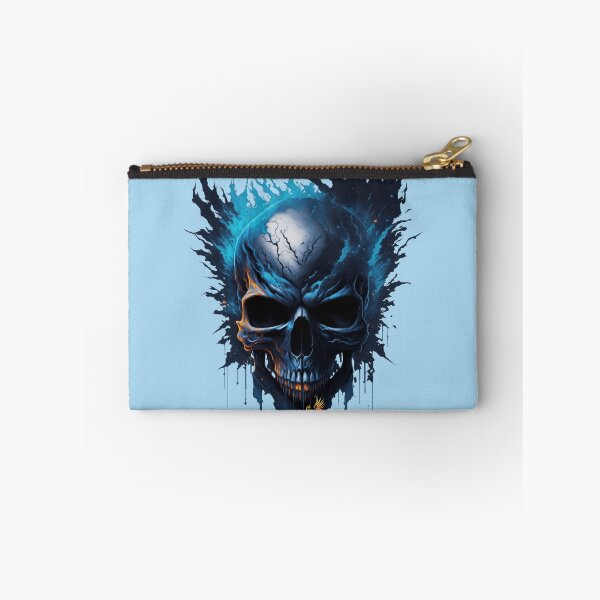 Item preview, Frozen Skull Head with Blue Flames (Light Blue) designed and sold by AmaziaCo.