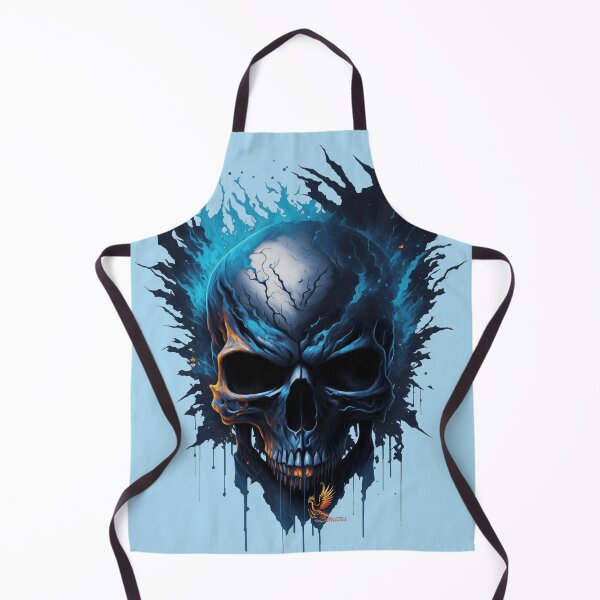 Item preview, Frozen Skull Head with Blue Flames (Light Blue) designed and sold by AmaziaCo.