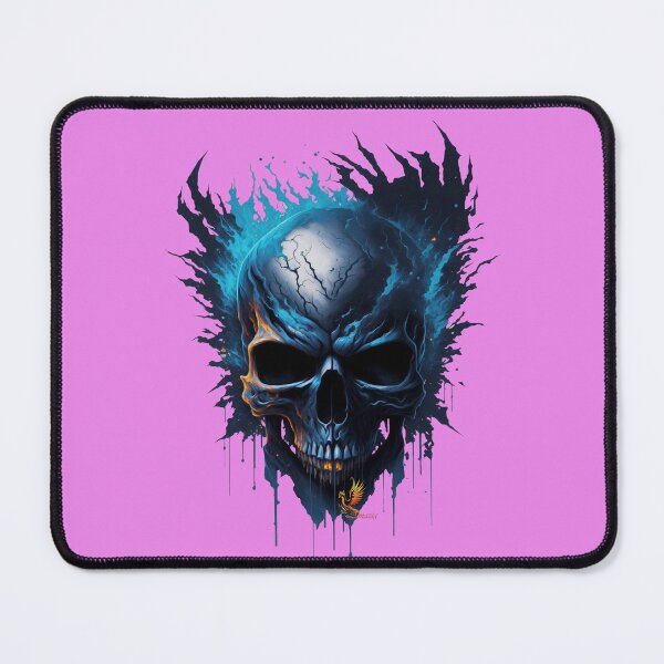 Item preview, Frozen Skull Head with Blue Flames (Pink) designed and sold by AmaziaCo.