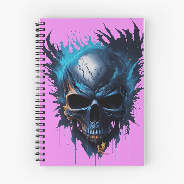 Item preview, Frozen Skull Head with Blue Flames (Pink) designed and sold by AmaziaCo.