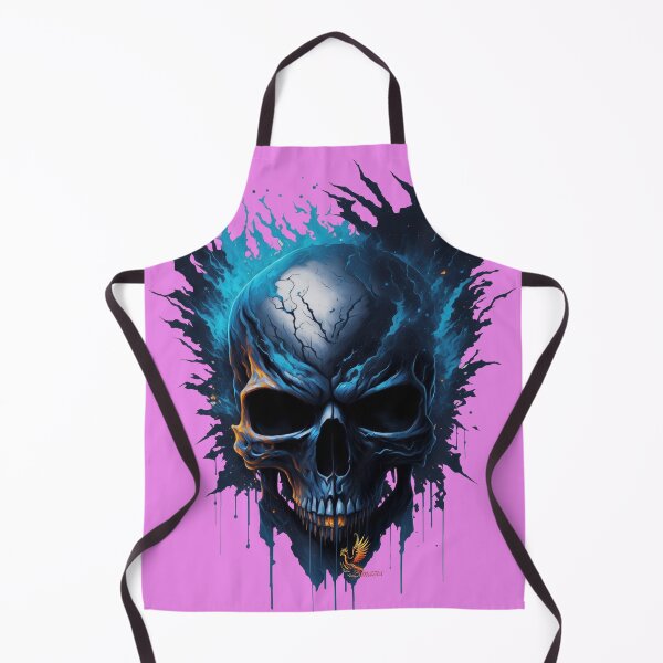 Item preview, Frozen Skull Head with Blue Flames (Pink) designed and sold by AmaziaCo.