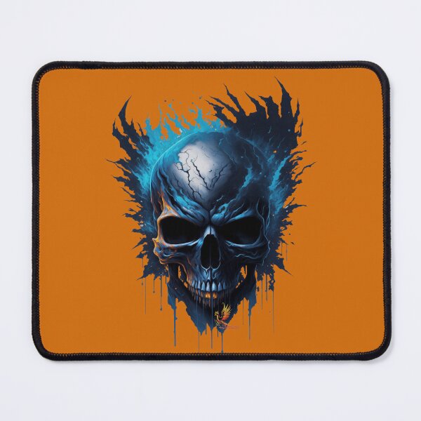 Item preview, Frozen Skull Head with Blue Flames (Orange) designed and sold by AmaziaCo.