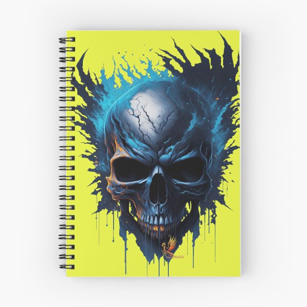 Item preview, Frozen Skull Head with Blue Flames (Yellow) designed and sold by AmaziaCo.