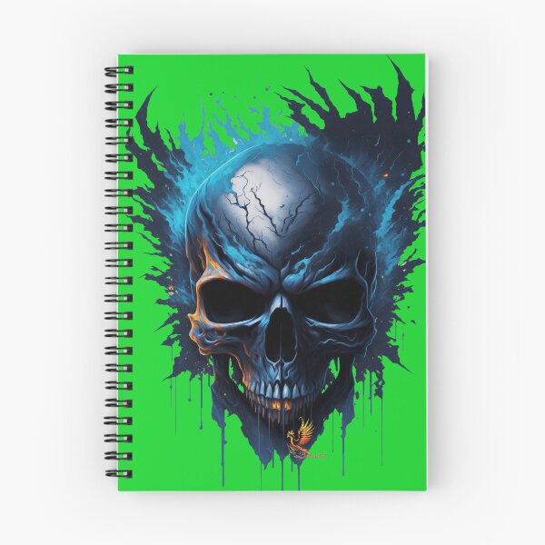 Item preview, Frozen Skull Head with Blue Flames (Green) designed and sold by AmaziaCo.