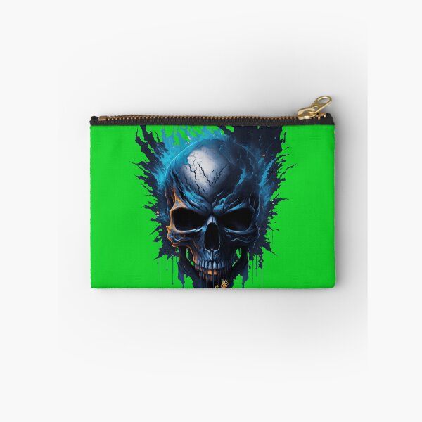Item preview, Frozen Skull Head with Blue Flames (Green) designed and sold by AmaziaCo.