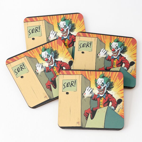 Artikelvorschau, Gruseliger Clown springt aus einer Kiste entworfen und verkauft von Kuki-shop.