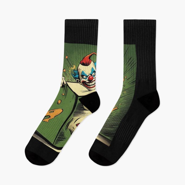 Artikelvorschau, Ein gruseliger Clown springt aus einer Kiste entworfen und verkauft von Kuki-shop.