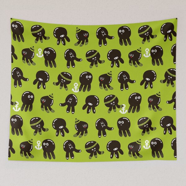 Item preview, Black cute octopuses designed and sold by Ekaterina Panova.