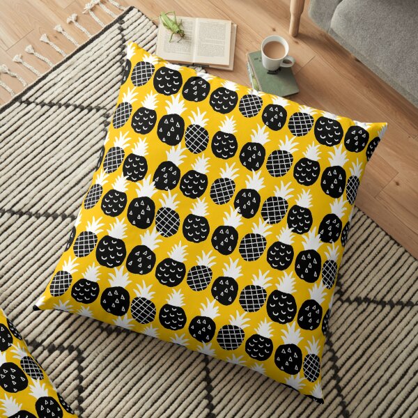 Black pineapple Floor Pillow