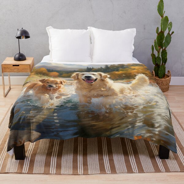 Item preview, Golden Retrievers in Country River designed and sold by lovefurries.