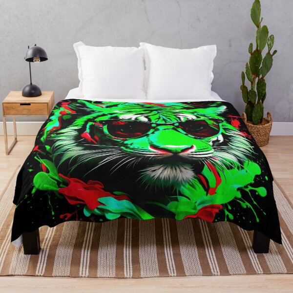 Item preview, Tiger With Sunglasses Colorful Paint Splash designed and sold by MindWave THC.