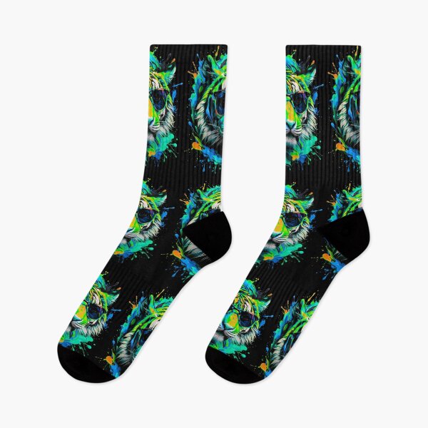 Item preview, Tiger With Sunglasses Colorful Paint Splash designed and sold by MindWave THC.