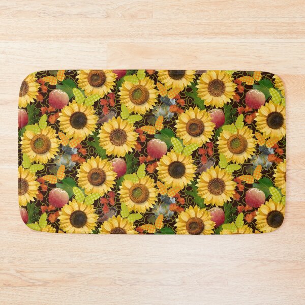 Item preview, Harvest Sunflowers with Butterflies and Cuties Half-Drop Repeat 5748 designed and sold by Art in My Loft.